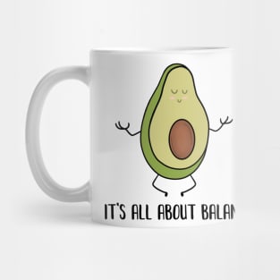 Avocado Doing Yoga, Funny Zen Mediation, Balance Mug